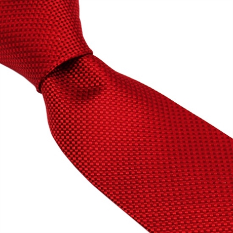 Woven silk tie, red