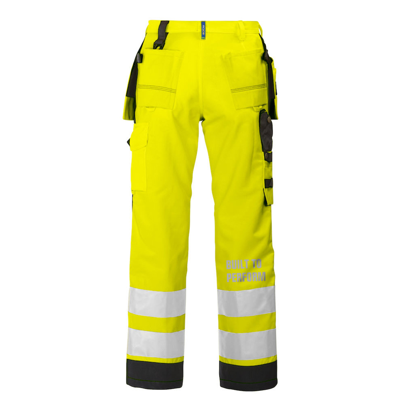 Safety work trousers, yellow/black