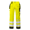 Safety work trousers, yellow/black