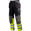 Safety work trousers, black/grey/yellow